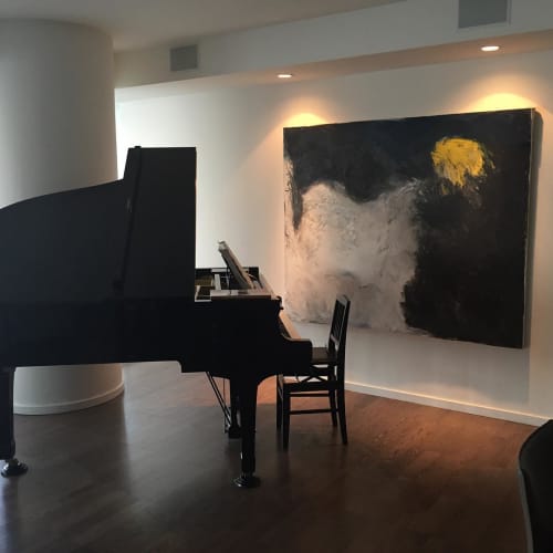Night Rushes In | Oil And Acrylic Painting in Paintings by Natalie Reynolds Contemporary Art. Item composed of canvas & synthetic