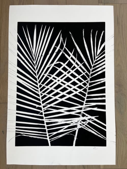 Black Palm Frond Print | Prints by Erik Linton. Item made of paper