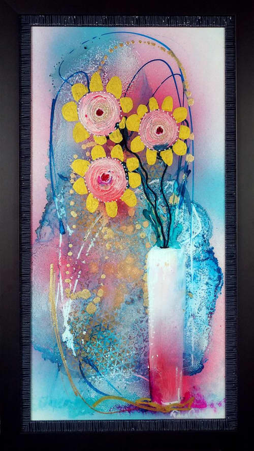 Bloom 2 | Oil And Acrylic Painting in Paintings by Tara Catalano Studios. Item composed of ceramic and synthetic