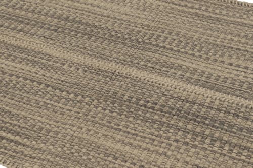 Rug & Kilim's Accent Kilim, Beige and Gray Textural Stripes | Area Rug in Rugs by Rug and Kilim