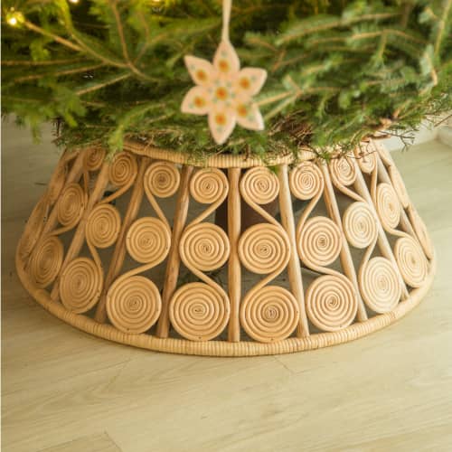 Lucia Rattan Tree Skirt (Medium) | Decorative Objects by Hastshilp. Item in boho or minimalism style