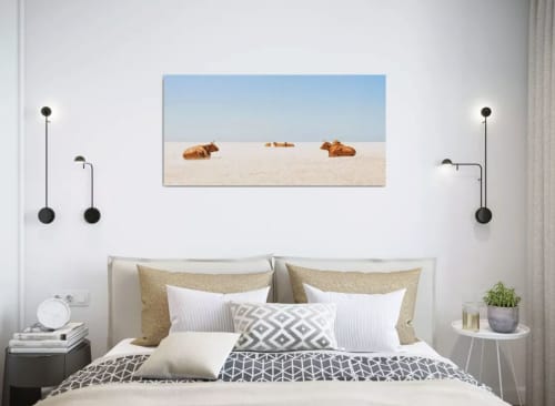 "SUNBATHING COWS" | Prints by ANDREW LEVER. Item composed of paper
