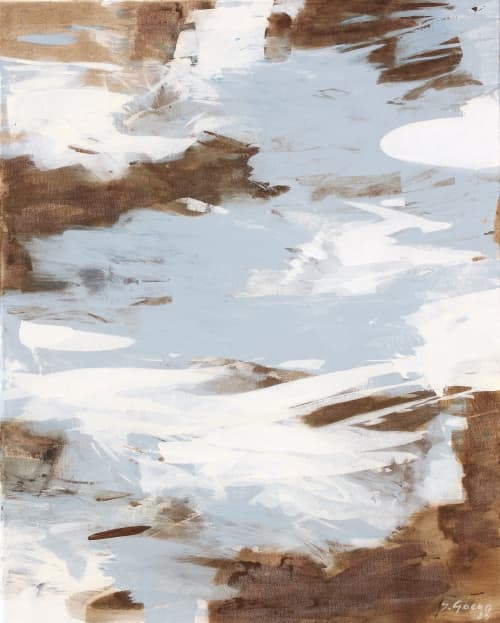 Large Abstract Acrylic on Canvas Diptych Minimalist | Oil And Acrylic Painting in Paintings by Simona Gocan. Item made of canvas works with minimalism & contemporary style