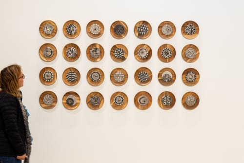 There and Back Ceramic and Mosaic Large Wall Sculpture | Wall Hangings by Clare and Romy Studio | Jasper Community Arts in Jasper. Item made of stoneware works with boho & eclectic & maximalism style