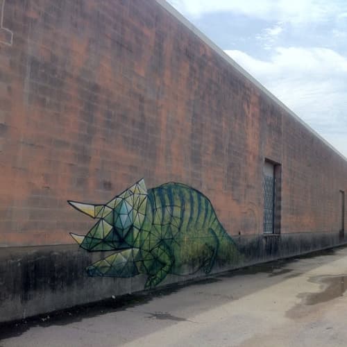Chameleon | Street Murals by Vincent Fink | Winter Street Studios in Houston. Item composed of synthetic