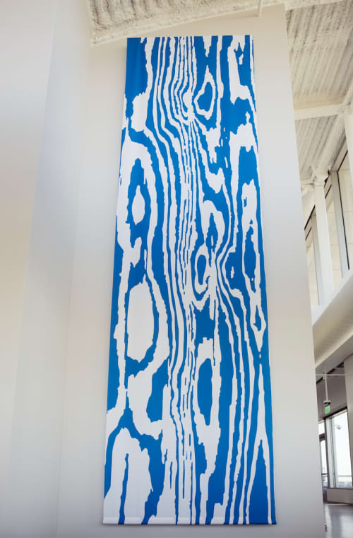 "Woodgrain" | Macrame Wall Hanging in Wall Hangings by ANTLRE - Hannah Sitzer | Google Building 1900 in Mountain View. Item composed of wood & fabric