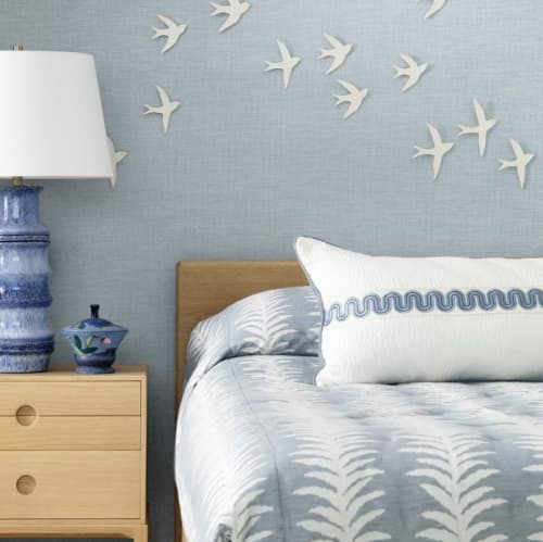 Flock - Swallows Porcelain Bird Wall art Sculpture Set Of 7 | Wall Sculpture in Wall Hangings by Elizabeth Prince Ceramics. Item composed of cement
