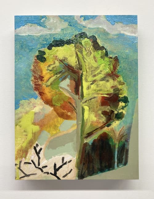 Pear Tree | Oil And Acrylic Painting in Paintings by Molly Herman. Item made of birch wood & synthetic