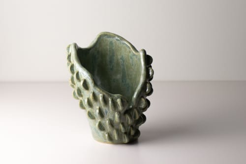 soft relief study vase 03 | Vases & Vessels by Ashley Perez. Item composed of ceramic compatible with contemporary and modern style