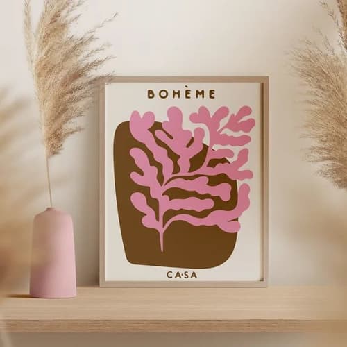 Boheme (Pink) | Prints by Casa Sanctum. Item composed of paper in minimalism or contemporary style