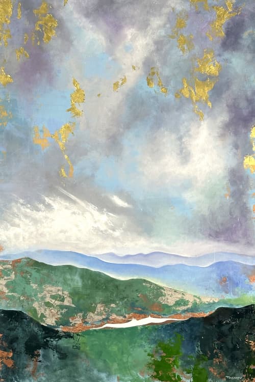 Brilliant Mountains | Oil And Acrylic Painting in Paintings by Catherine Twomey. Item in contemporary or modern style