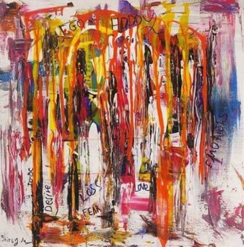 "Optimistic" | Oil And Acrylic Painting in Paintings by Shirly Maimom Art. Item composed of canvas and synthetic