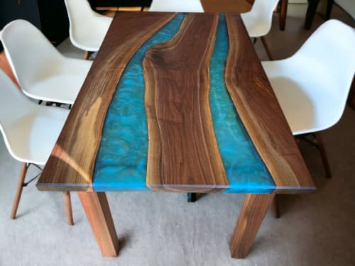 Epoxy Dining Table, Epoxy Resin Table, Epoxy Wood Table | Tables by Innovative Home Decors. Item made of wood compatible with country & farmhouse and art deco style