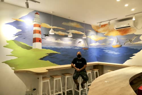 Mural for Larry's Seafood | Murals by Galih Sakti. Item composed of synthetic