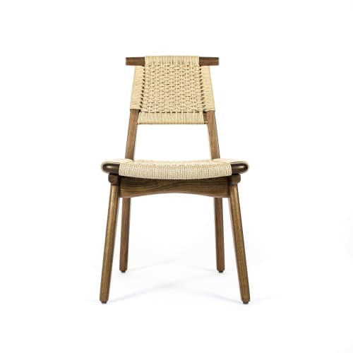 Rian Bullhorn Chair, Hardwood, Woven Danish Cord | Dining Chair in Chairs by Semigood Design. Item made of wood & synthetic
