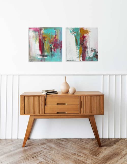 "Connecting Line" | Oil And Acrylic Painting in Paintings by Shirly Maimom Art. Item made of canvas & synthetic compatible with contemporary and art deco style
