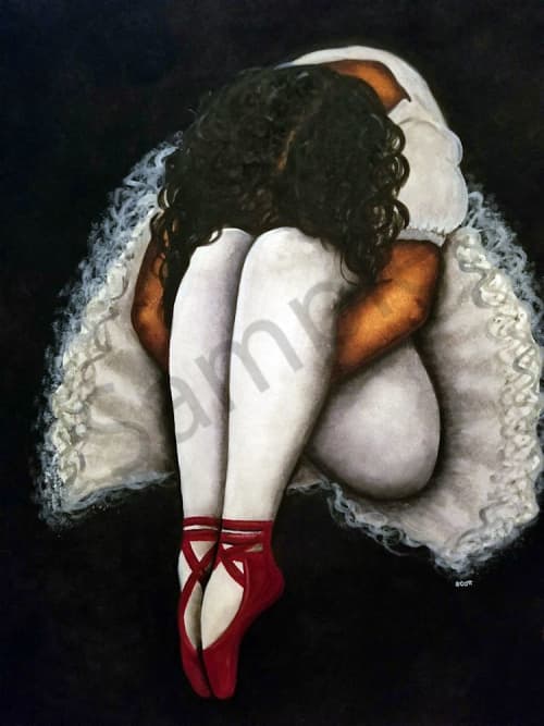 The Red Shoes II | Prints by LaShonda Scott Robinson. Item composed of wood and canvas in contemporary or traditional style