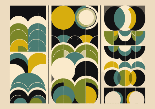 Abstract Geometric Art, Colourful, Art Prints, FRAMED. | Paintings by Paul Manwaring Fine Art Prints. Item composed of paper in minimalism or mid century modern style