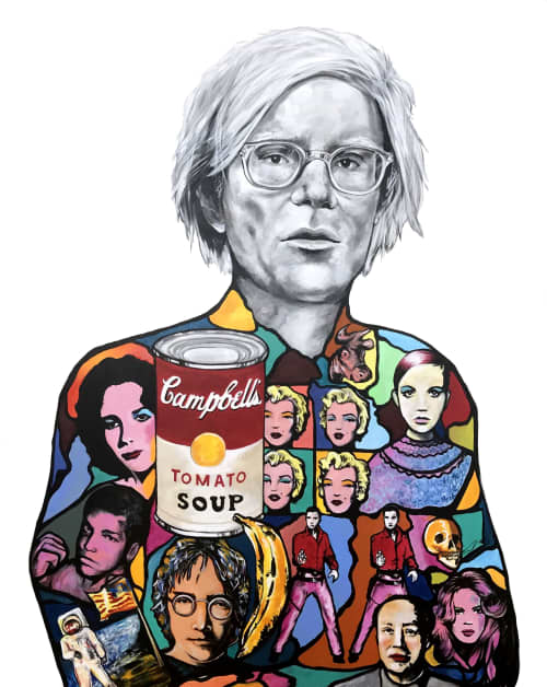 Andy Warhol | Oil And Acrylic Painting in Paintings by Anthony Hernandez Art. Item composed of canvas and synthetic