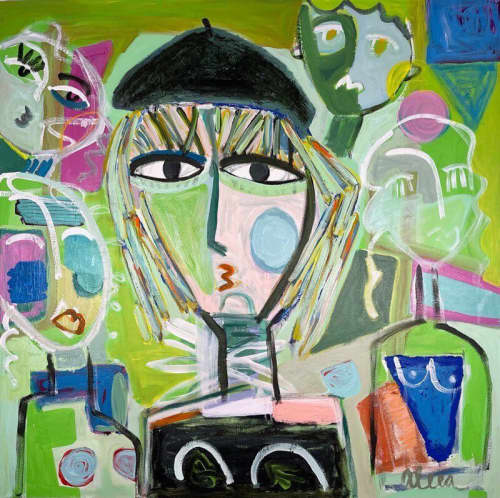 Party of Five | Sold | Oil And Acrylic Painting in Paintings by Aleea Jaques ,