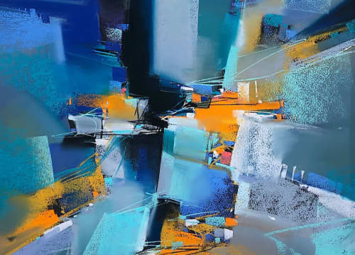 Enharmonic | Oil And Acrylic Painting in Paintings by Michael Mckee. Item composed of wood & glass