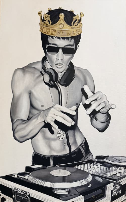 DJ Dragon Fist - Legendary Royalty | Drawing in Paintings by Bringing Life To Art LLC (B.A.T.L. LLC). Item made of canvas with metal works with contemporary & urban style