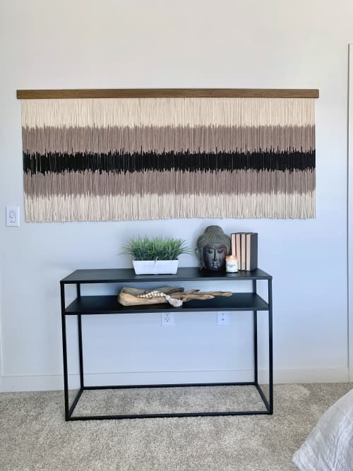 Commissioned Piece for Highrise Macrame Wall Hanging / Fiber | Wall Hangings by Jay Durán @ J. Durán Art + Home | Dallas in Dallas. Item made of birch wood & cotton
