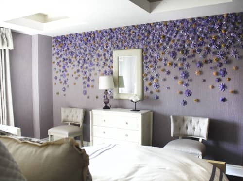 Violet Flower | Wall Sculpture in Wall Hangings by Carson Fox Studio. Item composed of synthetic