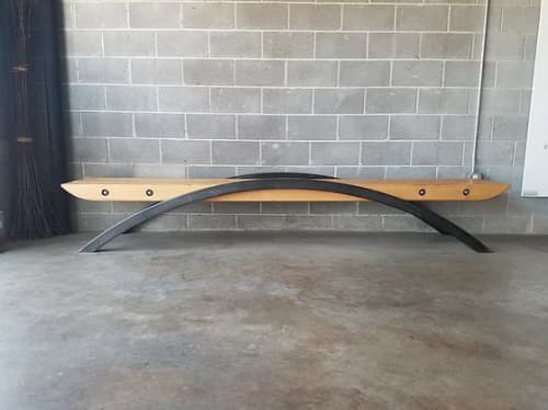 Gallery Bench | Benches & Ottomans by Where Wood Meets Steel | Redline in Denver. Item composed of wood & steel compatible with contemporary and modern style