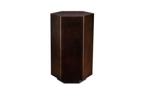 Modern Side Table in Patinated Steel from Costantini, Ettore | Tables by Costantini Design. Item made of steel