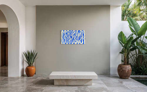 Bare Bones #1 - Blue | Wall Sculpture in Wall Hangings by Gila Mosaics Studio. Item made of cement works with minimalism & contemporary style