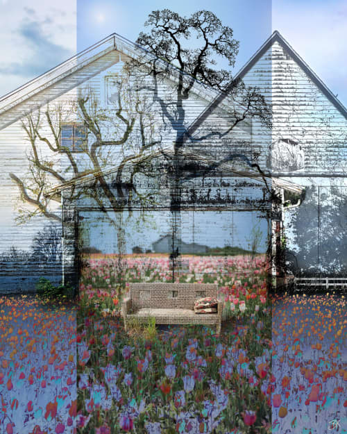 Growth in Solitude - Photomontage | Photography by Beth Kerschen. Item made of aluminum with paper
