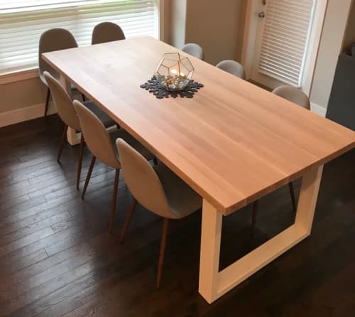 European White Oak Dining Table | Tables by Toncha Hardwood. Item made of oak wood