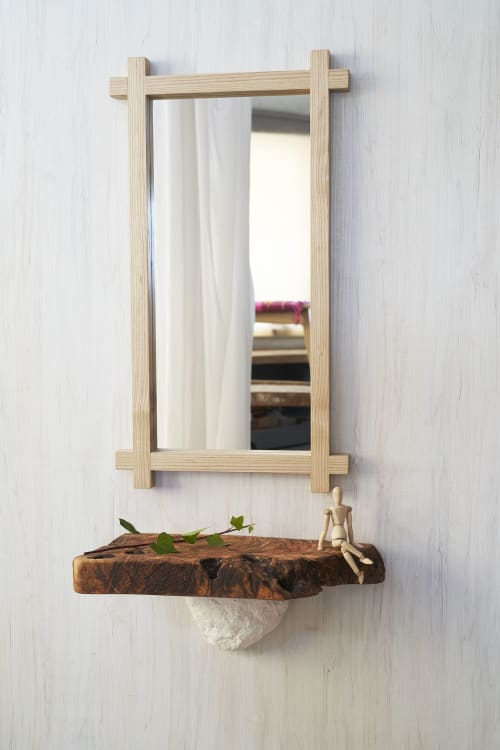 consola  ART BRUT | Console Table in Tables by VANDENHEEDE FURNITURE-ART-DESIGN. Item made of wood with stone works with boho & japandi style