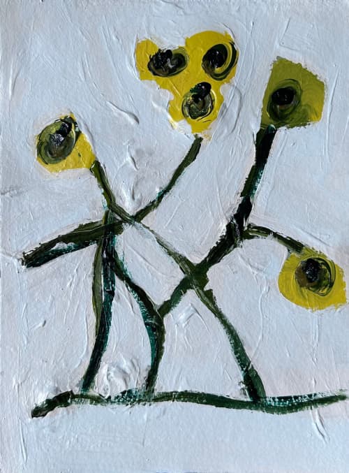 Sunflower Dance | Oil And Acrylic Painting in Paintings by Erin Donahue Tice Fine Art. Item made of paper & synthetic