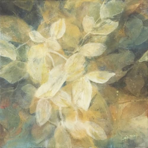 "Whispers of Nature 2" - Abstract Botanical Art | Oil And Acrylic Painting in Paintings by Lynette Melnyk. Item composed of canvas in contemporary or country & farmhouse style