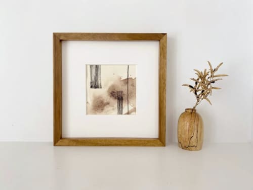Minimal Abstract Art Print/Brown Ink/Neutral Transitional | Prints by Melissa Mary Jenkins Art. Item composed of paper in boho or minimalism style
