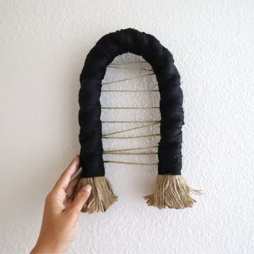 Small Jute Arch | Wall Sculpture in Wall Hangings by YASHI DESIGNS. Item in mid century modern or contemporary style