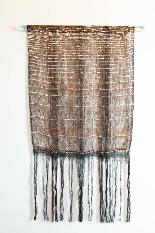 Copper Open Weave | Tapestry in Wall Hangings by Kristy Bishop Studios. Item made of linen