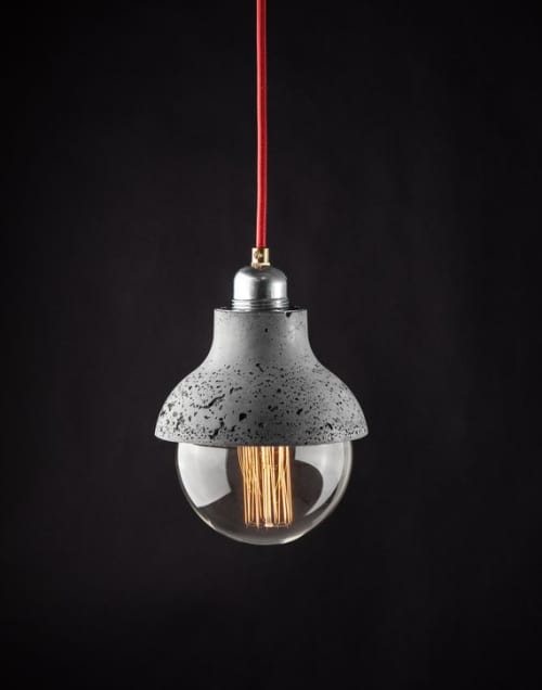 M422 - Pendant Lightweight Concrete Lamp | Pendants by Vaspi Studio. Item composed of aluminum