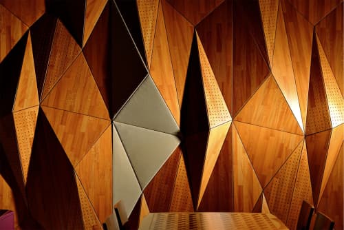 GETA - Acoustic Wall Panel | Paneling in Wall Treatments by Mikodam Design. Item made of oak wood