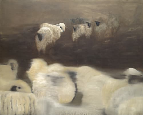 Sheep | Oil And Acrylic Painting in Paintings by Meagan Donegan | Private Residence, Allendale, Oakland in Oakland. Item composed of canvas