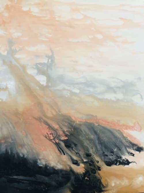 Fire Mountain | Mixed Media by Lori Burke. Item made of canvas