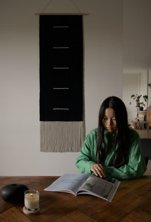 Earth Long Black | Decorative Objects by Versh Gallery. Item composed of cotton in minimalism or japandi style