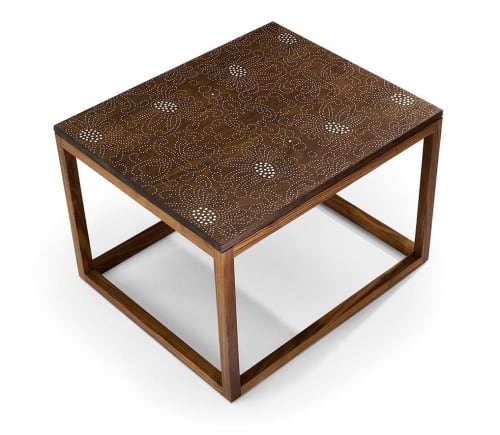 Nail Inlay End Table No. 201 | Tables by Peter Sandback. Item made of walnut works with contemporary & modern style