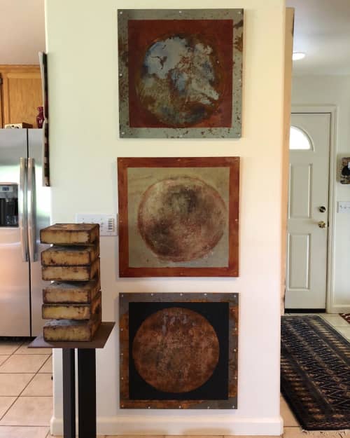 Planetary Series Paintings | Mixed Media by Adam Shaw Studio. Item made of steel & synthetic