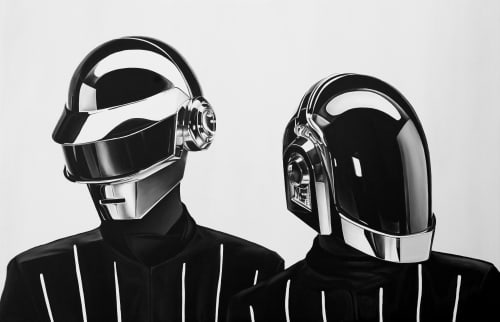 DaftPunk | Oil And Acrylic Painting in Paintings by Ricardo Rodriguez Cosme. Item made of canvas with synthetic