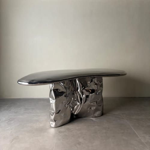 Steel Dining Table — Pebble Collection, Nitush Aroosh | Tables by Nitush Aroosh. Item made of steel works with contemporary & eclectic & maximalism style