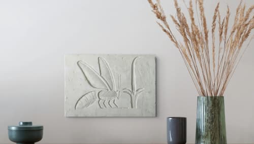 Bee and the flower | Wall Sculpture in Wall Hangings by Igor Petrushov. Item composed of granite in minimalism or mediterranean style