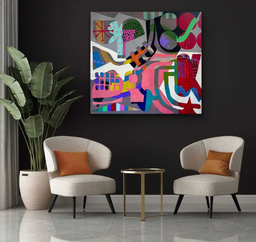 Lost and Found | Mixed Media by Paula Saslow, Copper Rose Art. Item made of canvas compatible with contemporary and urban style